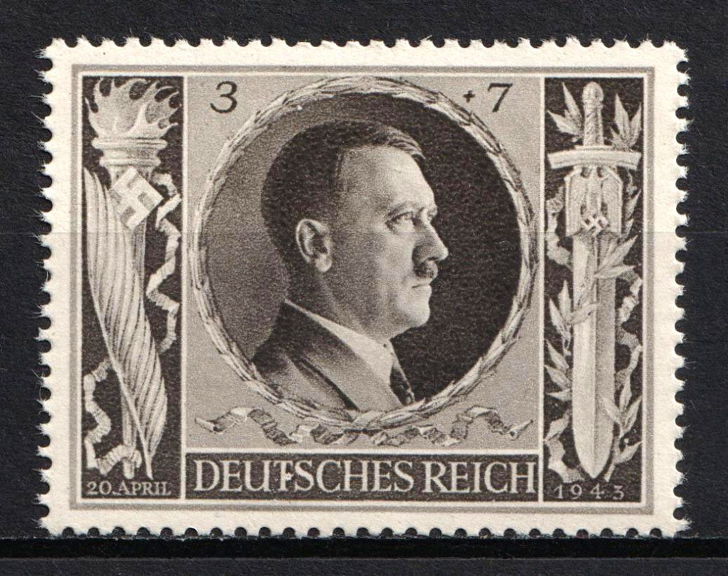 1943 3pf Third Reich, Germany ( 'F' Instead of 'T' in 'DEUTSCHES')