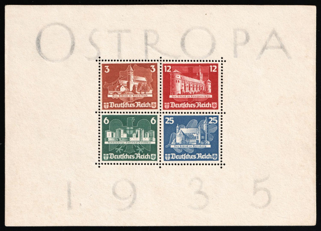 1935 Third Reich, Germany, Souvenir Sheet 'OSTROPA'