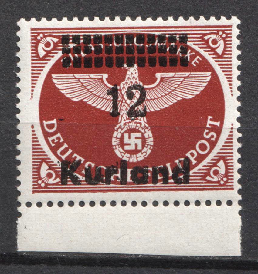 1945 12pf Kurland, German Occupation, Germany (Margin, Signed)