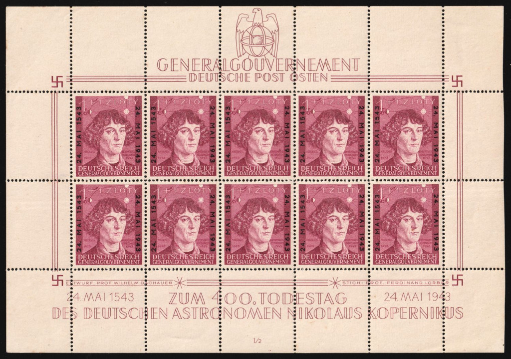 1943 General Government, Germany, Full Sheet (Plate Number 'I/2')