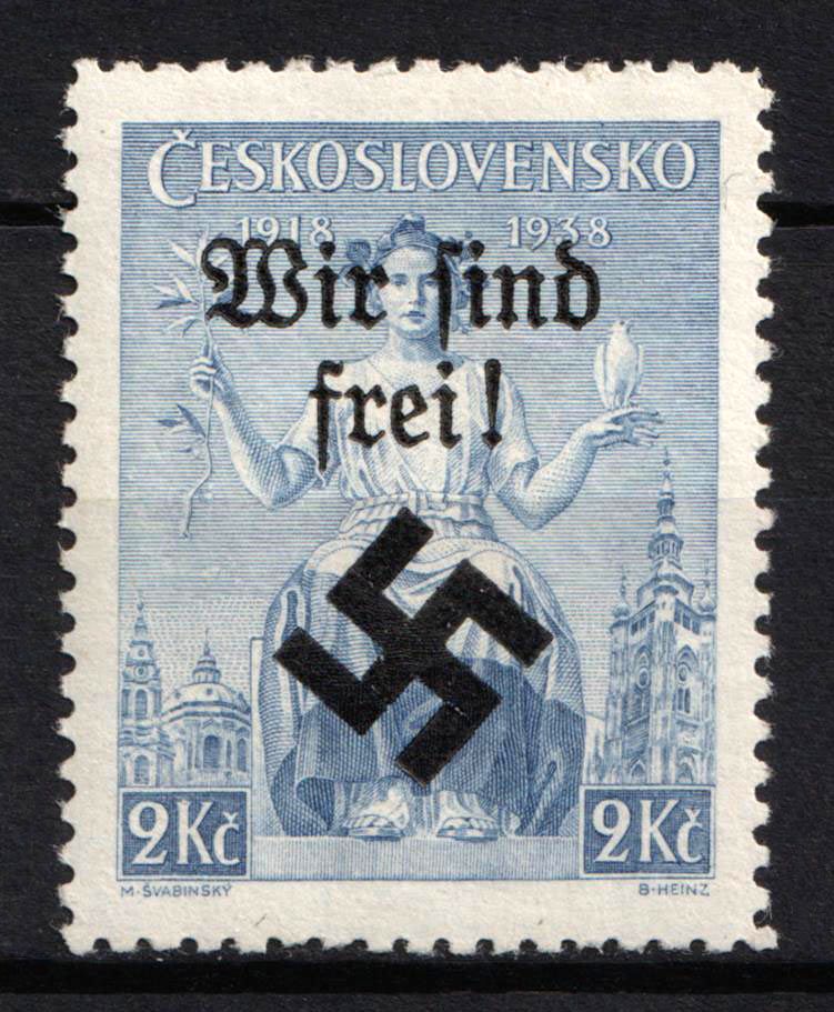 1939 2kc Moravia-Ostrava, Bohemia and Moravia, Germany Local Issue (Signed)