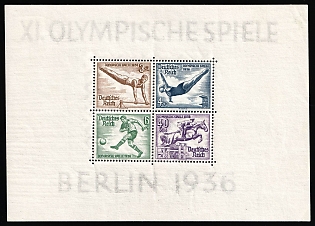 1936 Third Reich, Germany, Souvenir Sheet