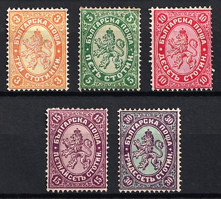 1882 Bulgaria (Mi. 14 - 17, 19, CV $90)