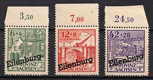 1946 Eilenburg (Saxony), Germany Local Post (Unofficial Issue, Full Set, Margins, Plate Numbers)