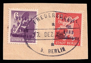 1945 Fredersdorf (Berlin) on piece, Germany Local Post