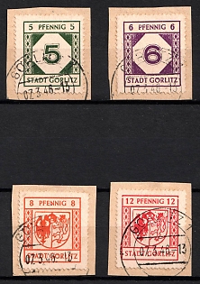 1945 Gorlitz on pieces, Germany Local Post (Full Set)