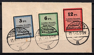 1945 Runderoth (Rheinland) on piece, Germany Local Post (Unofficial Issue, Forged Postmarks)