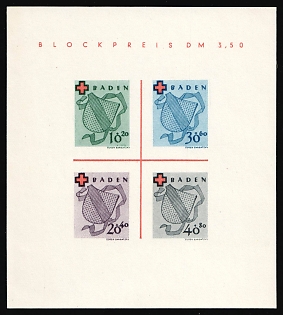 1949 Baden, French Zone of Occupation, Germany, Souvenir Sheet