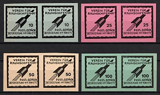 'Space Flight Society. For Transport by Rocket', Berlin, Germany, Rocket Mail Vignettes, Pairs (OFFSET)