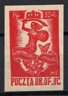 1943 10+40f Woldenberg, Poland, POCZTA OB.OF.II C, WWII Camp Post (Full Set, Signed)