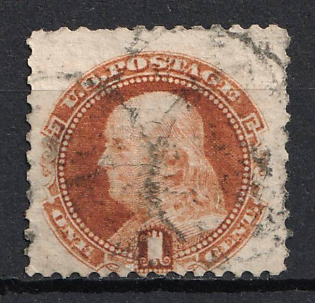 1869 1c Franklin, United States, USA (Brown Orange)