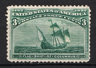 1893 3c Columbian Exposition Issue, United States, USA (Dark Green)