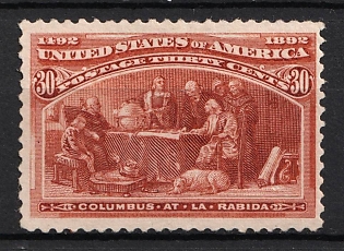 1893 30c Columbian Exposition Issue, United States, USA (Orange Brown)