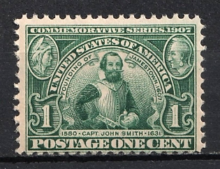 1907 1c Jamestown Exposition Issue, United States, USA (Green)