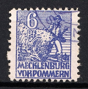 1945 6pf Mecklenburg-Vorpommern, Soviet Russian Zone of Occupation, Germany