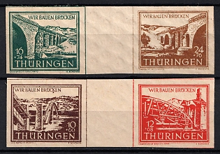 1946 Thuringia, Soviet Russian Zone of Occupation, Germany, Se-tenants