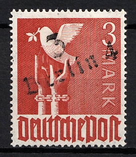 1948 3m District 3 Berlin Main Post Office, Berlin Emergency Issue, Soviet Russian Zone of Occupation, Germany