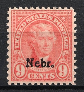 1929 9c Overprinted Regular Issue, United States, USA (Light Rose)