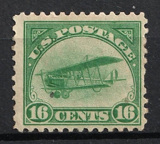 1918 16с Curtiss Jenny, United States, USA, Airmail (Green)