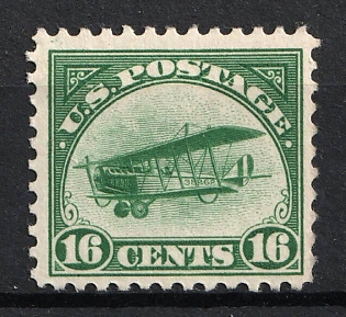 1918 16с Curtiss Jenny, United States, USA, Airmail (Dark Green)