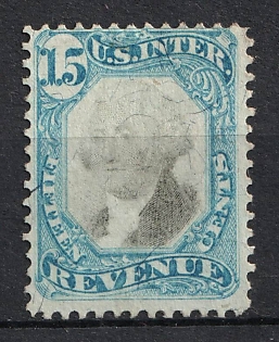 1871 15c Second Issue, United States, USA, Revenue, Documentary Stamp