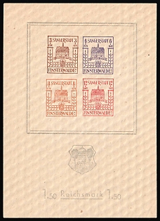 1946 Finsterwalde, Germany Local Post, Souvenir Sheet