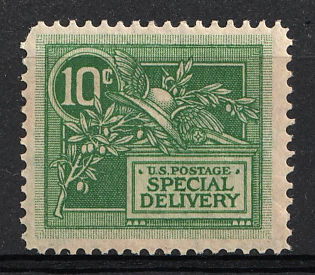 1908 10c United States, USA, Special Delivery Stamp (Full Set, Green)