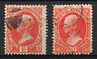 1873 Official Mail Stamps 'Interior', United States, USA