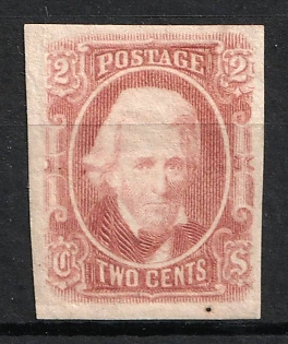 1863 2c Andrew Jackson, General Issue, Confederate States (Brown Red)