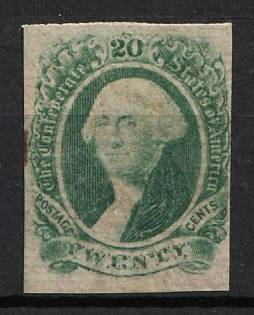 1863 20c Washington, General Issue, Confederate States (Green)