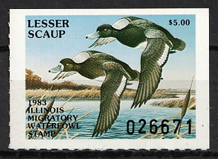 1983 5d Illinois State Duck Stamp, United States Hunting Permit Stamp