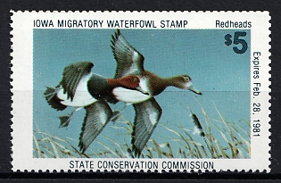 1980 5d Iowa State Duck Stamp, United States Hunting Permit Stamp