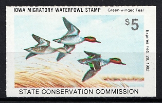 1981 5d Iowa State Duck Stamp, United States Hunting Permit Stamp