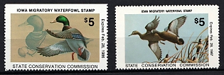 1985-86 5d Iowa State Duck Stamps, United States Hunting Permit Stamps