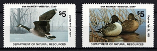 1987-88 5d Iowa State Duck Stamps, United States Hunting Permit Stamps