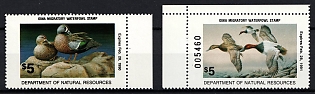 1989-90 5d Iowa State Duck Stamps, United States Hunting Permit Stamps (Margins)