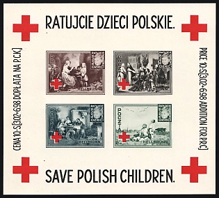 1946 Hellbrunn (Salzburg), Poland, DP Camp, Displaced Persons Camp, Souvenir Sheet