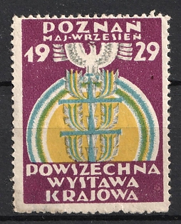 1929 'National Exhibition in Poznan', Poland, Non-Postal, Cinderella