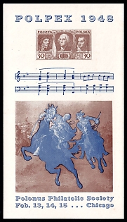 1948 'Polonus Philatelic Society', Poland, Non-Postal, Cinderella, Souvenir Sheet