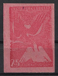 1943 25gr Poland, Secret Underground Post (Signed, Imperforate)