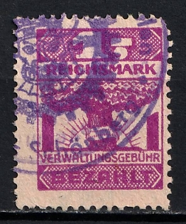 1933-1945 Reichsmark Administrative Fee, Third Reich Nazi Germany Revenue Stamp