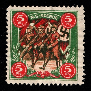1933-1945 'Ns. Donation', Swastika, Third Reich Nazi Germany Propaganda Label Stamp