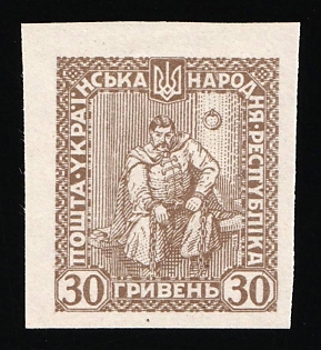 1920 30hrn Ukrainian People's Republic, Ukraine (Imperforate)
