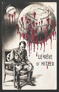 1939-1945 France, Anti-Germany Propaganda, 'Hitler's Dream', WWII Caricature