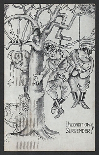 1945 Anti-Germany, United States Propaganda, 'Unconditional Surrender!', WWII Caricature