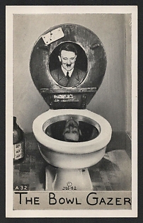 1933-1945 Anti-Germany, United States Propaganda, 'The Bowl Gazer', WWII Caricature