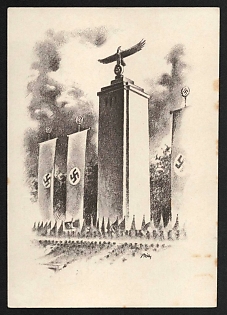 1938 'Nazi Party Rally Nuremberg', Nazi Propaganda Postcard