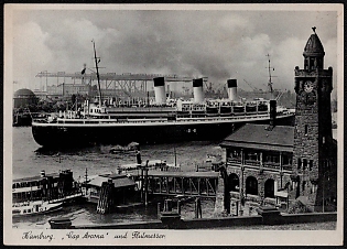 1933-1945 'Hamburg 'Cap Arcona' and Flood Knife', Nazi Propaganda Postcard
