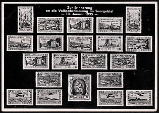 1935 'In Memory of the Referendum in the Saar Region on January 13, 1935', Nazi Propaganda Postcard