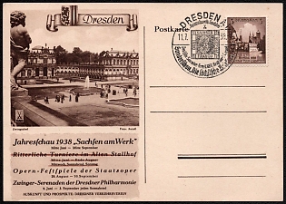 1938 'Annual Show 1938 'Saxony at Work'', Nazi Propaganda Postcard